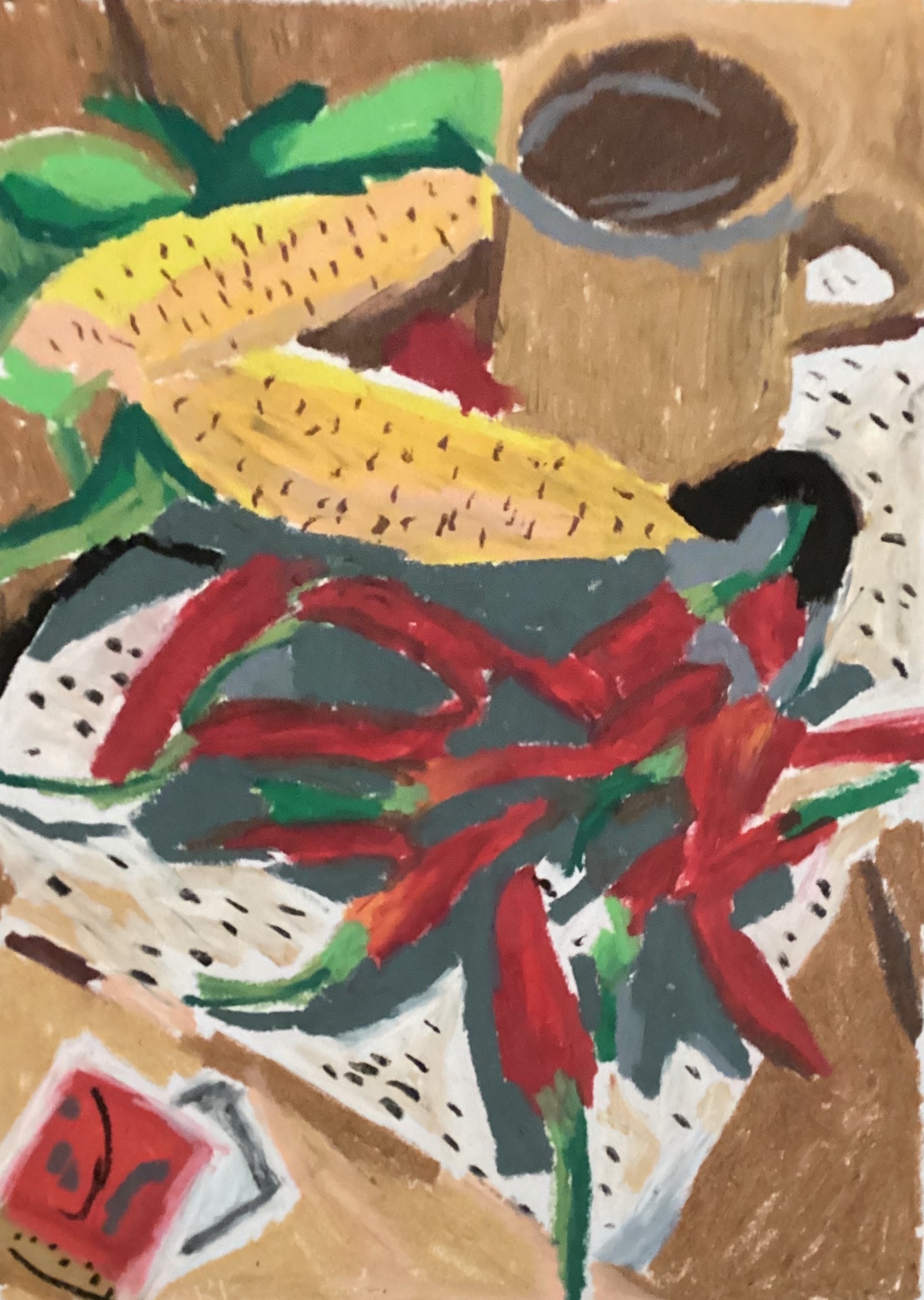 Market haul — original oil pastel