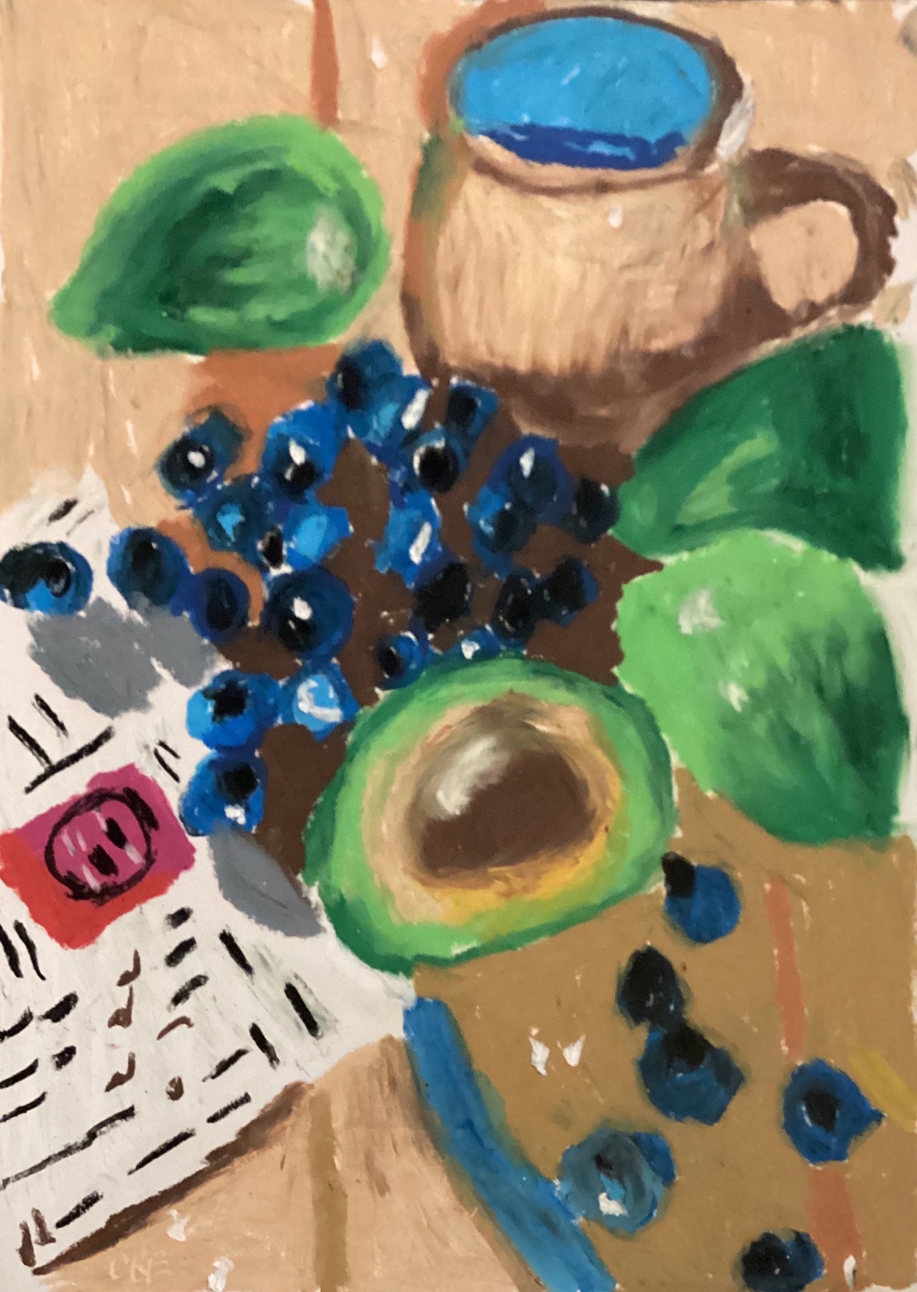Garden harvest — original oil pastel